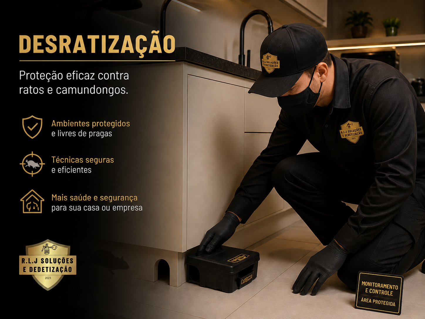 Desratização para controle de ratos e camundongos em ambiente interno